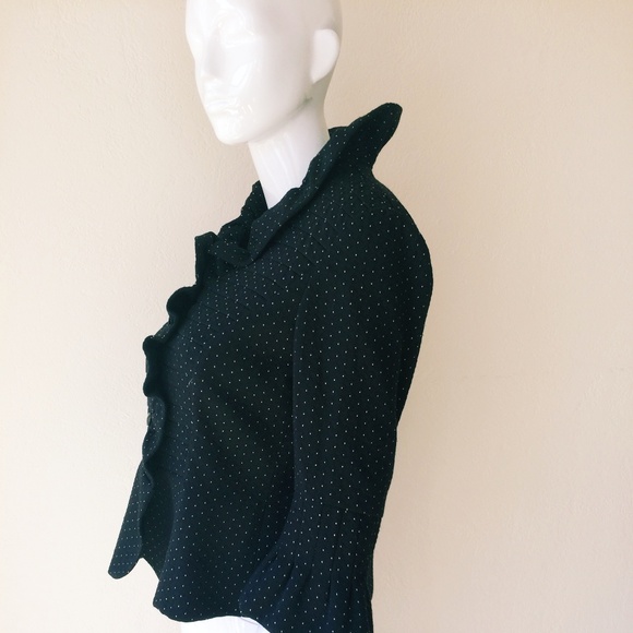 Armani Collezioni Ruffle Polka Dot Blazer Jacket - Picture 3 of 8